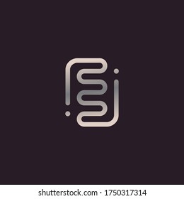 letters EE logo vector with clean flow line art elegant colour