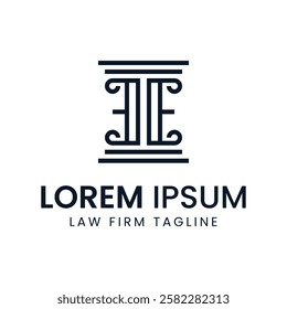 Letters EE Pillar Logo, for business related to lawyer with E or EE initials