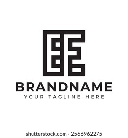 Letters EF or EE Monogram Logo, suitable for any business with EF FE EE or E initials