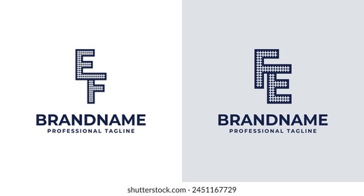 Letters EF and FE Dot Monogram Logo, Suitable for business with EF or FE initials