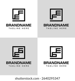Letters EF FE EG GE Monogram Logo Set, for business with EF FE EG GE initials