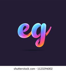 Letters EG, E & G logo, multi colour letters icon vector template.
