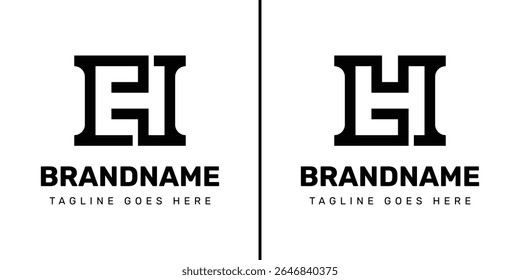 Letters EH or LH Monogram Logo, suitable for any business with EH HE EL LE initials
