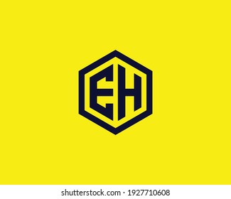plantilla de vector de diseño de logotipo de letras eh
