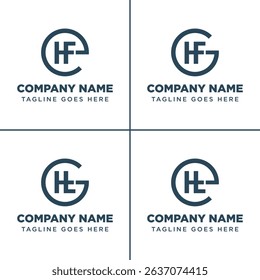Letters EHF GHF EHT GHT Monogram Logo, suitable for any business