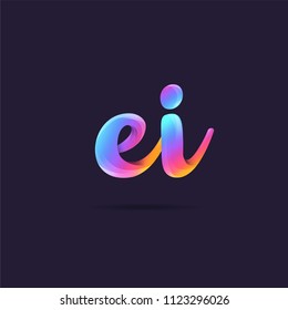 Letters EI, E & I logo, multi colour letters icon vector template.
