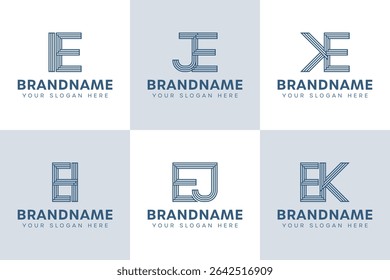 Letras EI IE EJ EJ EK KE KEK Monograma Conjunto de logotipo, adequado para qualquer negócio
