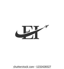 letters ei logo template