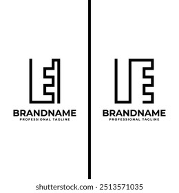 Letras EI e IE Monogram Logo, feitas em monolina para iniciais EI ou IE