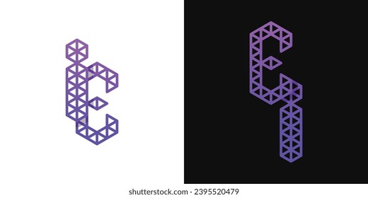 Letters EI and IE Polygon Logo Set, suitable for business related to polygon with EI and IE initials