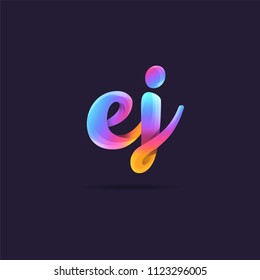 Letters EJ, E & J logo, multi colour letters icon vector template.
