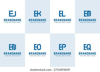 Letras EJ EK EL EM EN EO EP EQ Monograma Logo, para AE BE CE DE EE FE GE HE iniciais