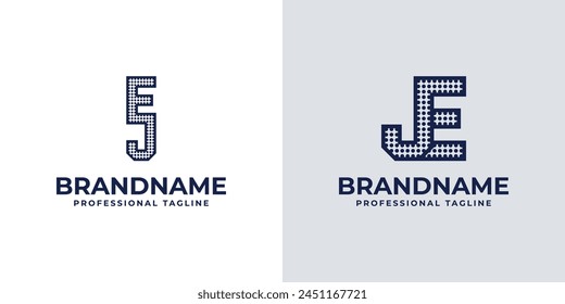 Letters EJ and JE Dot Monogram Logo, Suitable for business with EJ or JE initials