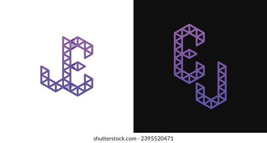 Letters EJ and JE Polygon Logo Set, suitable for business related to polygon with EJ and JE initials