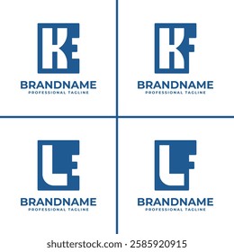 Letters EK FK EL FL Monogram Logo, suitable for any brand with EK KE FK KF EL LE FL LF initials