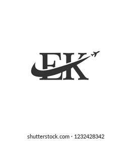 letters ek logo template