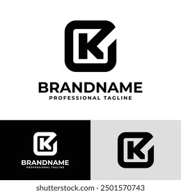 Letters EK Monogram Logo, suitable for any business with EK or KE initials