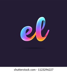 Letters EL, E & L logo, multi colour letters icon vector template.
