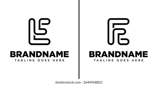Letras Logotipo de Monograma EL ou ER, adequado para qualquer negócio com iniciais EL LE ER RE
