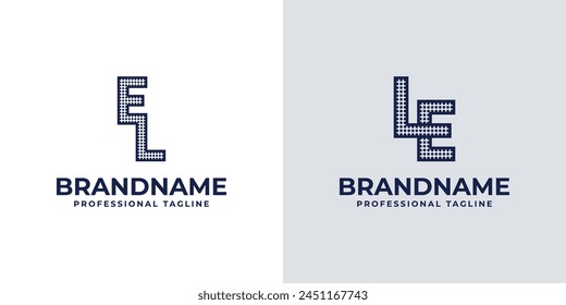 Letters EL and LE Dot Monogram Logo, Suitable for business with EL or LE initials