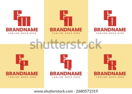Letters EM EN EO EP EQ ER Logo Monogram Set, for ME NE OE PE QE RE initials