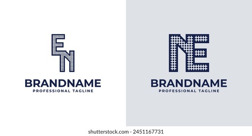 Letters EN and NE Dot Monogram Logo, Suitable for business with EN or NE initials