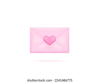 letters or envelopes with a love symbol. special promo offer at the valentine's day event. offering emails or newsletters. design element for Valentine's Day celebrations. happy valentine's day. 3D