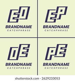 Letras EO OE EP PE Monograma Conjunto de logotipo, adequado para qualquer empresa