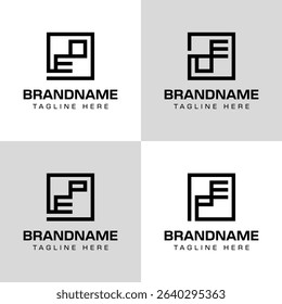 Letters EO OE EP PE Monogram Logo Set, for business with EO OE EP PE initials