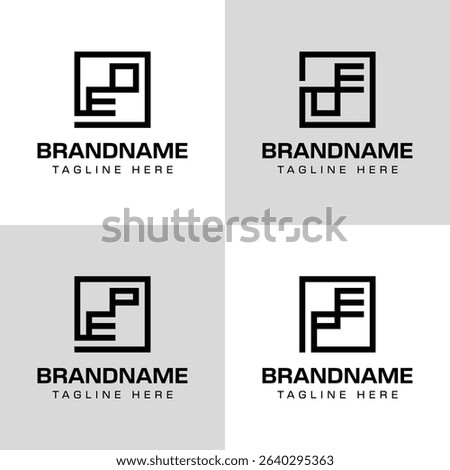 Letters EO OE EP PE Monogram Logo Set, for business with EO OE EP PE initials