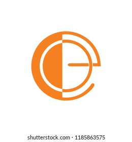 letters eo simple geometric circle logo