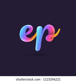 Letters EP, E & P logo, multi colour letters icon vector template.
