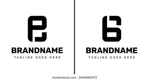 Letras EP ou GB Monogram Logo, adequado para qualquer marca com iniciais EP PE GB BG