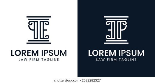 Letters EQ or EP Pillar Logo, for business related to lawyer with PE EP EQ QE initials