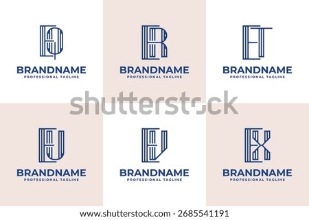 Letters EQ ER ET EU EV EX Stripe Logo, for business with QE RE TE UE VE XE initials