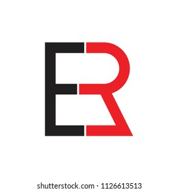 letters er linked design logo vector