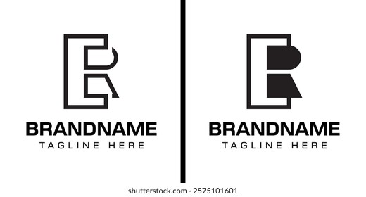 Letters ER or RE Monogram Logo Set, suitable for any business with RE or ER initials