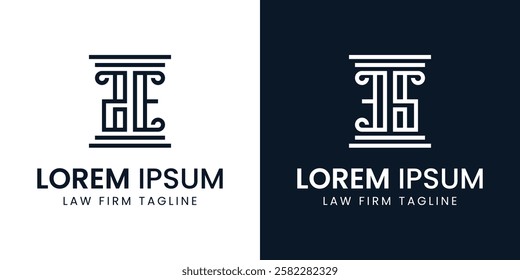 Letters ES or EZ Pillar Logo, for business related to lawyer with SE ES EZ ZE initials