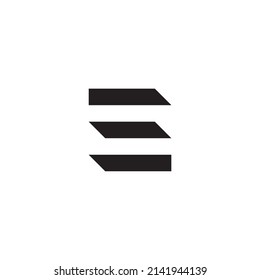 
Letters ES SE E S outline. square simple symbol logo vector