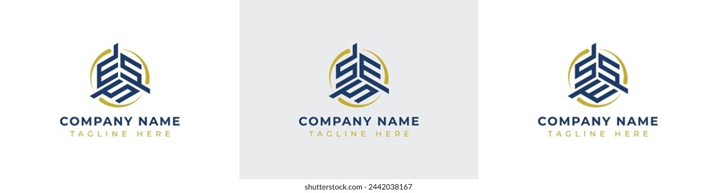 Letters ESS, SES, SSE Monogram Logo Set, suitable for any business with ESS, SES, SSE initials