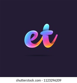 Letters ET, E & T logo, multi colour letters icon vector template.
