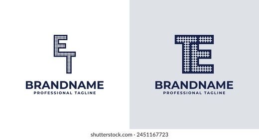 Letters ET and TE Dot Monogram Logo, Suitable for business with ET or TE initials