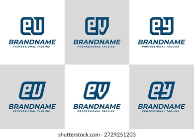 Letters EU EV EY Logo Monogram Set, for UE VE YE initials