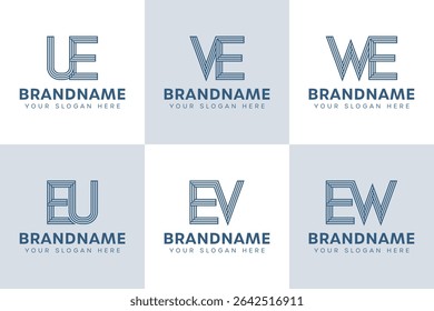 Cartas EU UE EV EW WE Monograma Conjunto de Logotipos, adequado para qualquer negócio