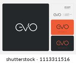 Letters EVO logo icon with business card vector template.