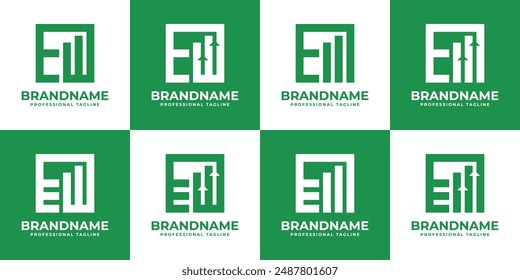 Letras EW o E Logotipo financiero, ideal para la planificación financiera y la consultoría