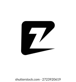 Letras EZ o ZC Thunder monograma con fondo blanco.