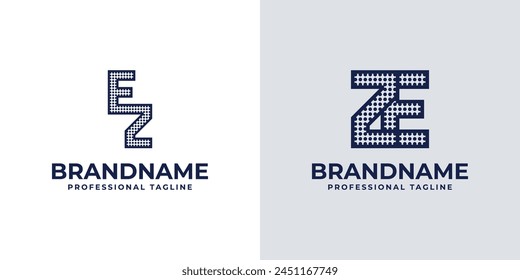 Letters EZ and ZE Dot Monogram Logo, Suitable for business with EZ or ZE initials