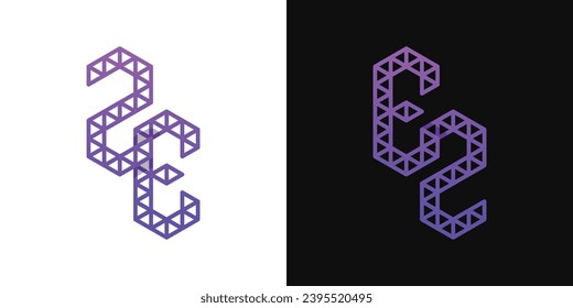 Letters EZ and ZE Polygon Logo Set, suitable for business related to polygon with EZ and ZE initials