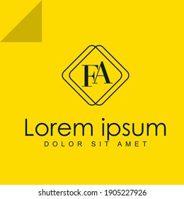 Letters F A, F  A joint logo icon with business card vector template.